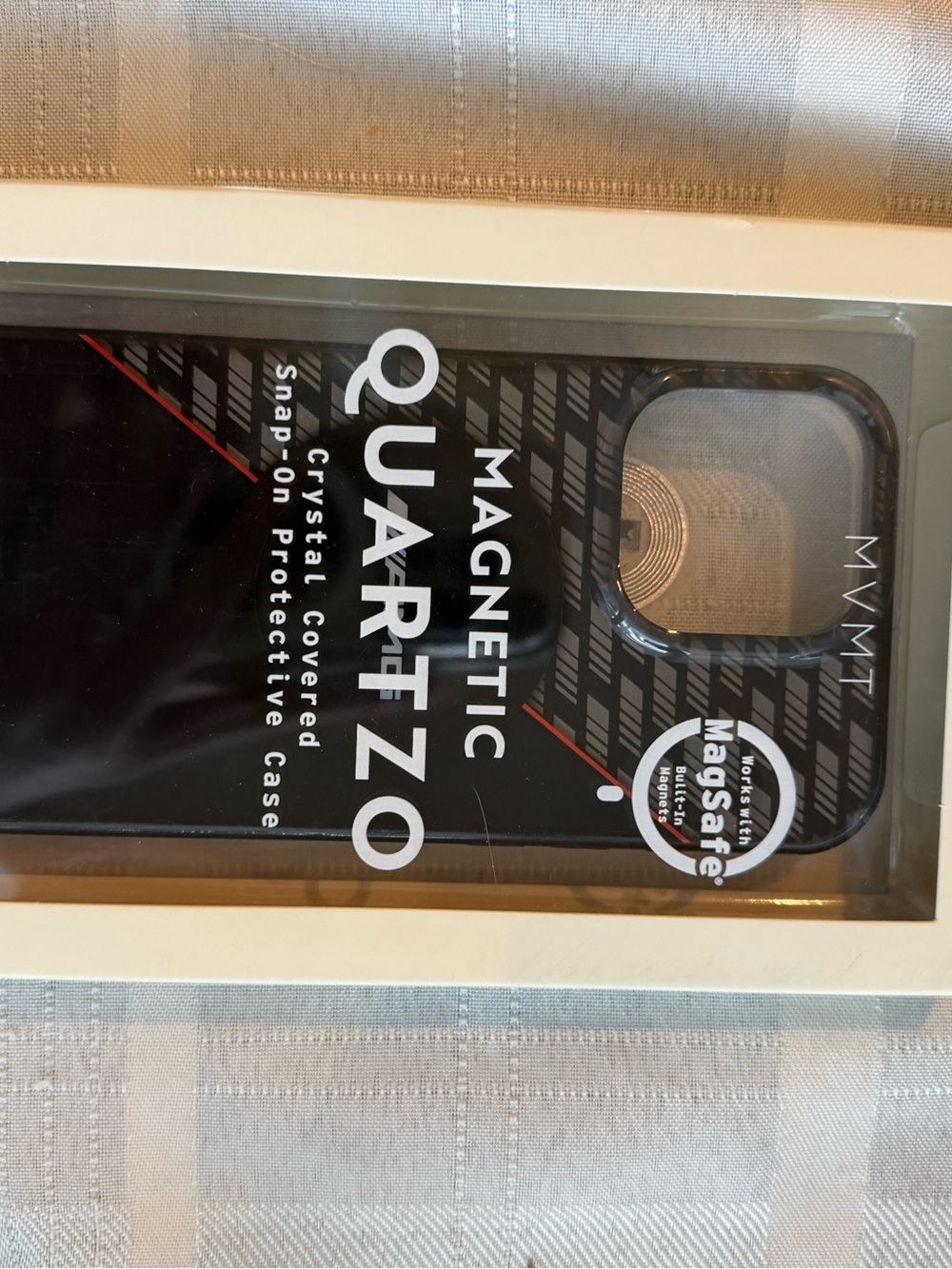 MVMT Magnetic Quartzzo Black Crystal-Covered Phone Case
